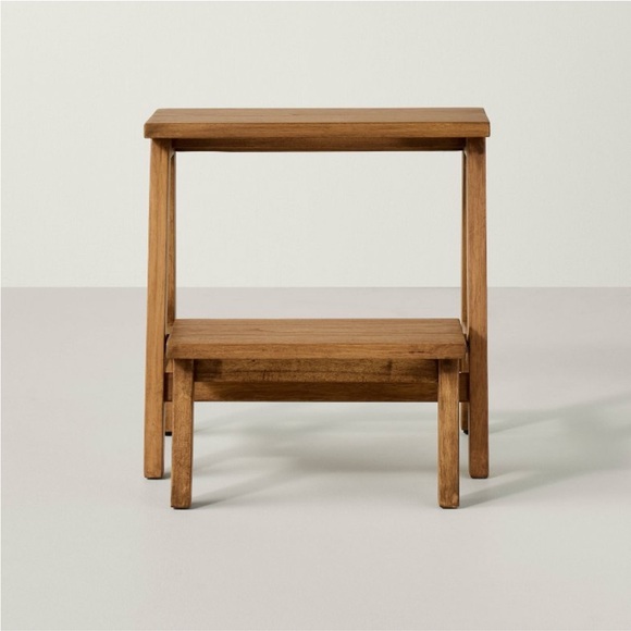 Hearth & Hand Magnolia 18" Wood Kitchen Step Stool Aged Oak - Picture 3 of 6